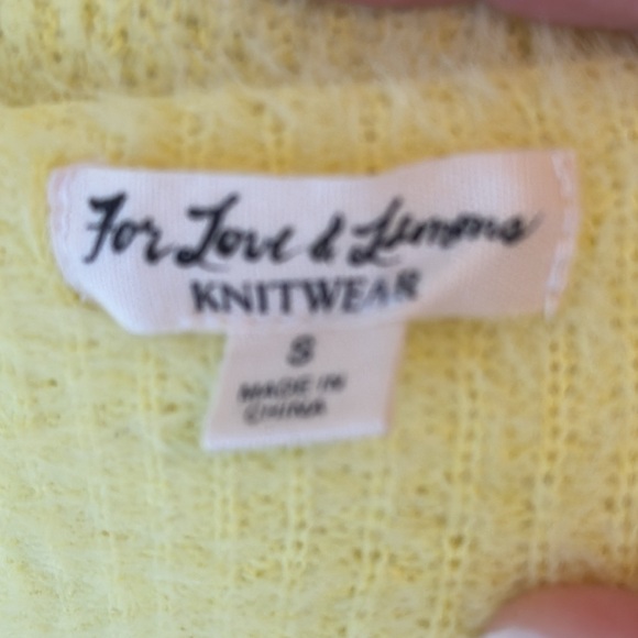 For Love and Lemons fuzzy yellow mini dress. Major issues on left rear side. S. - Picture 6 of 6